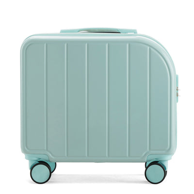 Light Blue Compact 18-Inch Carry-On Suitcase | Lightweight ABS Hardside Spinner Luggage