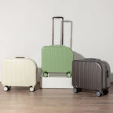 Black Compact 18-Inch Carry-On Suitcase | Lightweight ABS Hardside Spinner Luggage - Front View