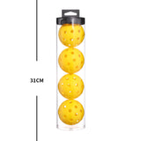 2 Tubes Red Outdoor Pickleball Balls 4-Pack - Durable 40-Hole Design with Carry Tube(8 balls in total) - Side View