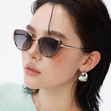 Pink Frame Chic Cat Eye Polarized Sunglasses for Women - Lightweight UV Protection Fashion Eyewear - Side View