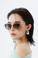 Pink Frame Chic Cat Eye Polarized Sunglasses for Women - Lightweight UV Protection Fashion Eyewear - Top-Down View