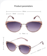 Pink Frame Chic Cat Eye Polarized Sunglasses for Women - Lightweight UV Protection Fashion Eyewear - 45-Degree Angle
