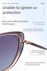 Pink Frame Chic Cat Eye Polarized Sunglasses for Women - Lightweight UV Protection Fashion Eyewear - Close-Up Angle