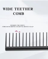 Blue Air Cushion Massage Paddle Brush & Wide Tooth Comb Set - Gentle Detangling for All Hair Types - Low Angle