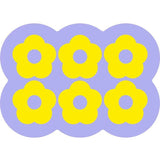 Style 9 Purple And Yellow Flowers Pattern Absorbent Diatomaceous Earth Pet Feeding Mat - Non-Slip & Quick Dry Placemat (50x80cm)