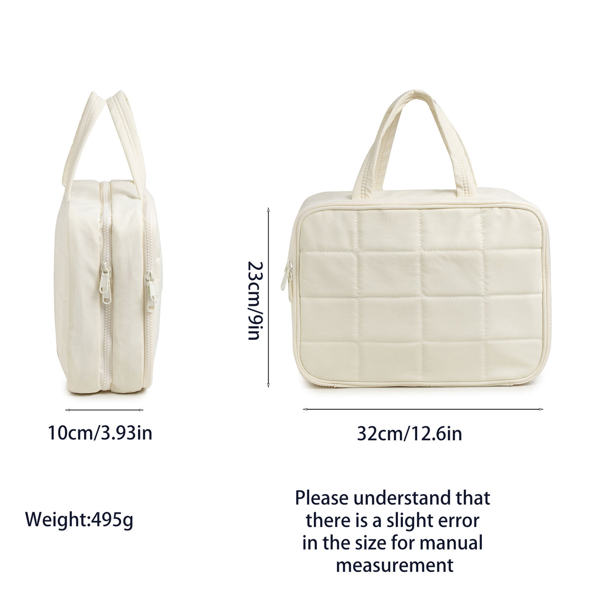 Size L Pink Quilted Hanging Toiletry Bag with Jewelry Organizer - Travel Cosmetic Case(31*12*23)