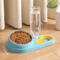 Blue Pet Bowl Set with Automatic Gravity Water Dispenser - Stainless Steel & PP Feeder Station