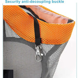 Orange And Grey Lightweight Breathable Mesh Pet Carrier Handbag - Portable Travel Tote for Small Dogs & Cats up to 8kg - 45-Degree Angle