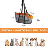 Green And Grey Lightweight Breathable Mesh Pet Carrier Handbag - Portable Travel Tote for Small Dogs & Cats up to 8kg - Rear View