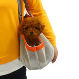Green And Grey Lightweight Breathable Mesh Pet Carrier Handbag - Portable Travel Tote for Small Dogs & Cats up to 8kg - Low Angle