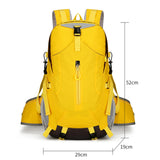 Yellow Lightweight 30L Hiking Backpack - Water-Resistant Outdoor Daypack for Trekking & Travel - Side View