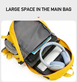 Yellow Lightweight 30L Hiking Backpack - Water-Resistant Outdoor Daypack for Trekking & Travel - 45-Degree Angle