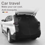 Size M Black Magnetic Car Window Sun Shade Screens & SUV Tailgate Mosquito Net Set - Breathable Bug Protection - Side View