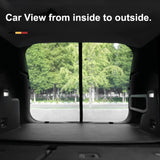 Size L Black Magnetic Car Window Sun Shade Screens & SUV Tailgate Mosquito Net Set - Breathable Bug Protection - Close-Up Angle