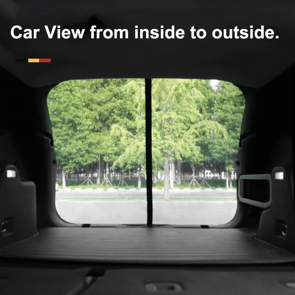 Size L Black Tailgate Mosquito Net Screen - Magnetic Bug Protection for Boot Opening