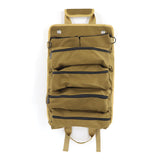 Khaki Heavy Duty Roll-Up Tool Bag Organizer - Waterproof Oxford Fabric Pouch with Multiple Pockets