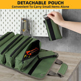 Khaki Heavy Duty Roll-Up Tool Bag Organizer - Waterproof Oxford Fabric Pouch with Multiple Pockets - Close-Up Angle