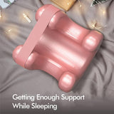 Pink Beauty Sleep Pillow - Contoured Memory Foam Pillow for Face & Neck Support - Close-Up Angle
