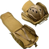 Black Tactical Helmet Bag & Utility Pouch - Padded MOLLE Gear Storage Carrier