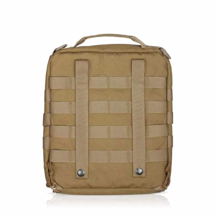 Khaki Tactical Helmet Bag & Utility Pouch - Padded MOLLE Gear Storage Carrier