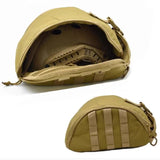 Green Tactical Helmet Bag & Utility Pouch - Padded MOLLE Gear Storage Carrier - 45-Degree Angle