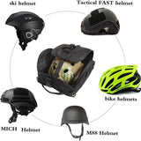 Grey Tactical Helmet Bag & Utility Pouch - Padded MOLLE Gear Storage Carrier
