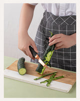 Green And Rose Gold 7-Piece Kitchen Gadget Set - Stainless Steel Utensils with Comfort Grip Handles - 45-Degree Angle