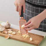 Blue And Rose Gold 7-Piece Kitchen Gadget Set - Stainless Steel Utensils with Comfort Grip Handles - Top-Down View