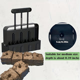 Black Manual Soil Blocker Tool - 5 x 5cm Block Maker for Seed Starting - Side View