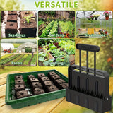 Black Manual Soil Blocker Tool - 5 x 5cm Block Maker for Seed Starting - Top-Down View