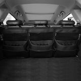 3 Pcs Black Premium Car Back Seat & Trunk Organizer - Multi-Pocket Hanging Storage Bag