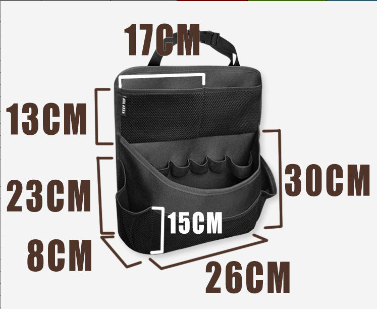 3 Pcs Black Premium Car Back Seat & Trunk Organizer - Multi-Pocket Hanging Storage Bag