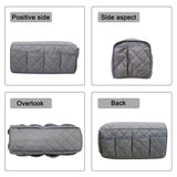 2 Pcs Blue Quilted Sofa Armrest Organizer Caddy - Multi-Pocket Remote Control Holder Bag - Front View