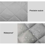 2 Pcs Blue Quilted Sofa Armrest Organizer Caddy - Multi-Pocket Remote Control Holder Bag - Rear View