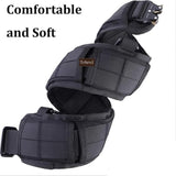 Black Adjustable Tactical Battle Belt Set - Padded MOLLE Outer & Nylon Inner Belt - Rear View