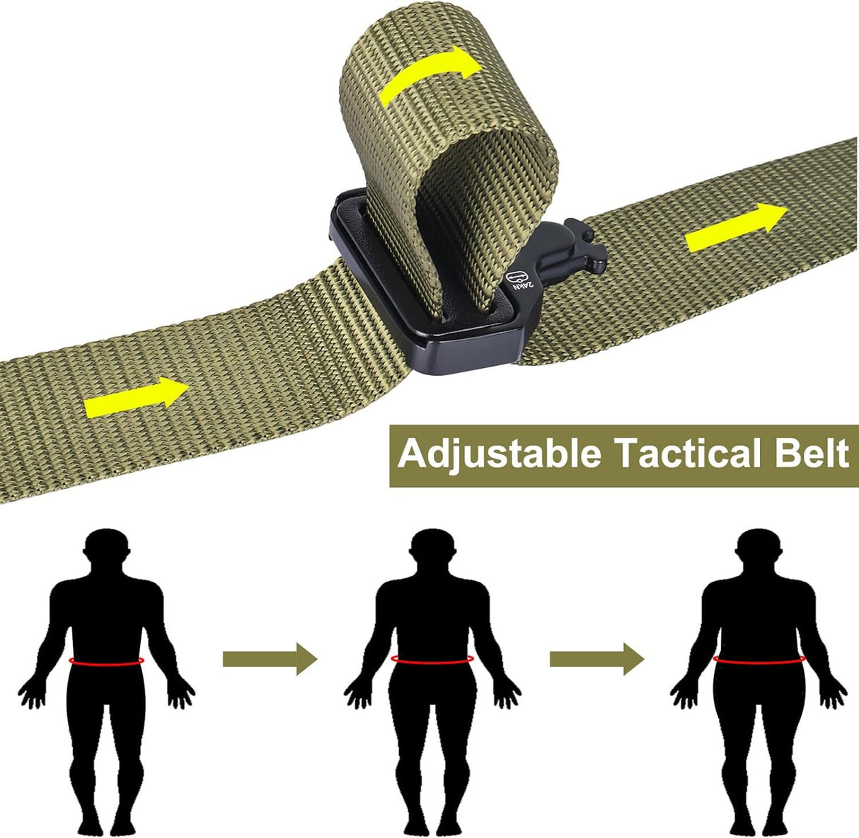 Black Adjustable Tactical Battle Belt Set - Padded MOLLE Outer & Nylon Inner Belt