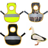 4 Pcs Fluorescent Green High Visibility Chicken & Duck Safety Vest - Reflective Poultry Jacket - Side View