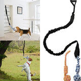 Black And Colored Cotton Balls Interactive Bungee Dog Tug Toy - Hanging Rope Ball for Solo Play & Exercise - Front View