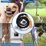 Black And Colored Cotton Balls Interactive Bungee Dog Tug Toy - Hanging Rope Ball for Solo Play & Exercise - Side View