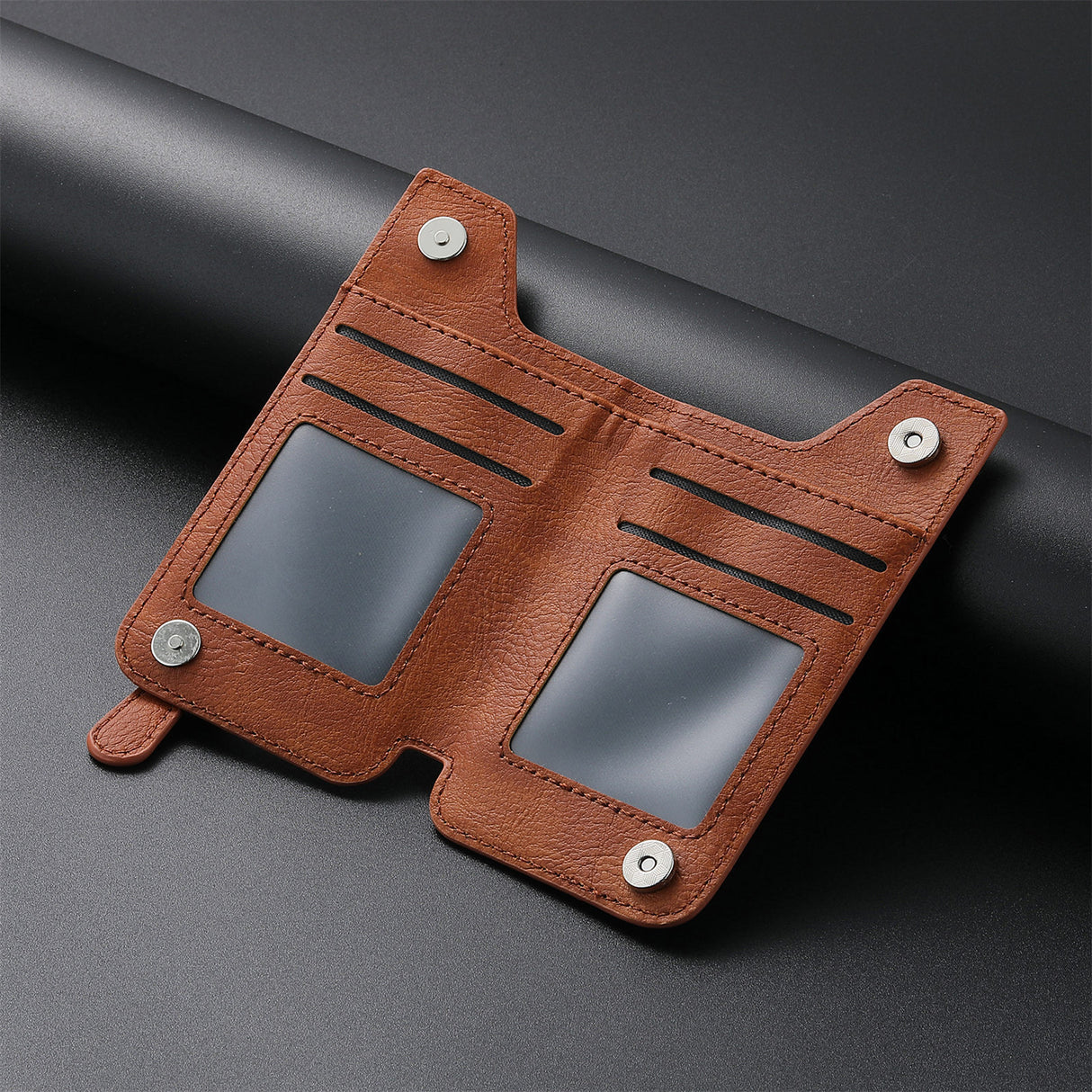 2 Pcs Black Multifunction Stick-On Phone Wallet - PU Leather Card Holder with Zipper & Flip Cover