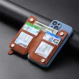 2 Pcs Khaki Multifunction Stick-On Phone Wallet - PU Leather Card Holder with Zipper & Flip Cover - Extra Image