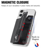 2 Pcs Khaki Multifunction Stick-On Phone Wallet - PU Leather Card Holder with Zipper & Flip Cover - Extra Image