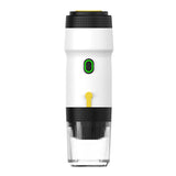 White 3-in-1 Portable Electric Espresso Maker - Rechargeable Travel Coffee Machine for Capsules & Ground Coffee