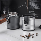 Dark Grey Diamond Professional Aluminum Espresso Tamping Station - Adjustable Portafilter Holder Stand - Front View