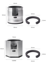 Silver Diamond Professional Aluminum Espresso Tamping Station - Adjustable Portafilter Holder Stand - Top-Down View