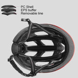 Black Lightweight Adult Bicycle Helmet - Adjustable Fit Road & Mountain Bike Safety Headgear (57-62cm) - Rear View
