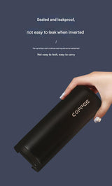 White Sleek Insulated Stainless Steel Coffee Tumbler Set (400ml & 500ml) - One-Touch Lid Travel Mugs - Close-Up Angle