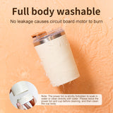 White 316 Stainless Steel Rechargeable Electric Self-Stirring Mug - 420ml Automatic Mixing Cup with Magnetic Rotor - 45-Degree Angle