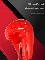 Red And Silver Durable 10oz PU Leather Boxing Gloves - Padded & Ventilated for Training - 45-Degree Angle
