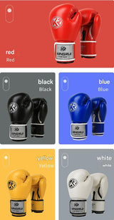 Yellow And Silver Durable 10oz PU Leather Boxing Gloves - Padded & Ventilated for Training - Rear View